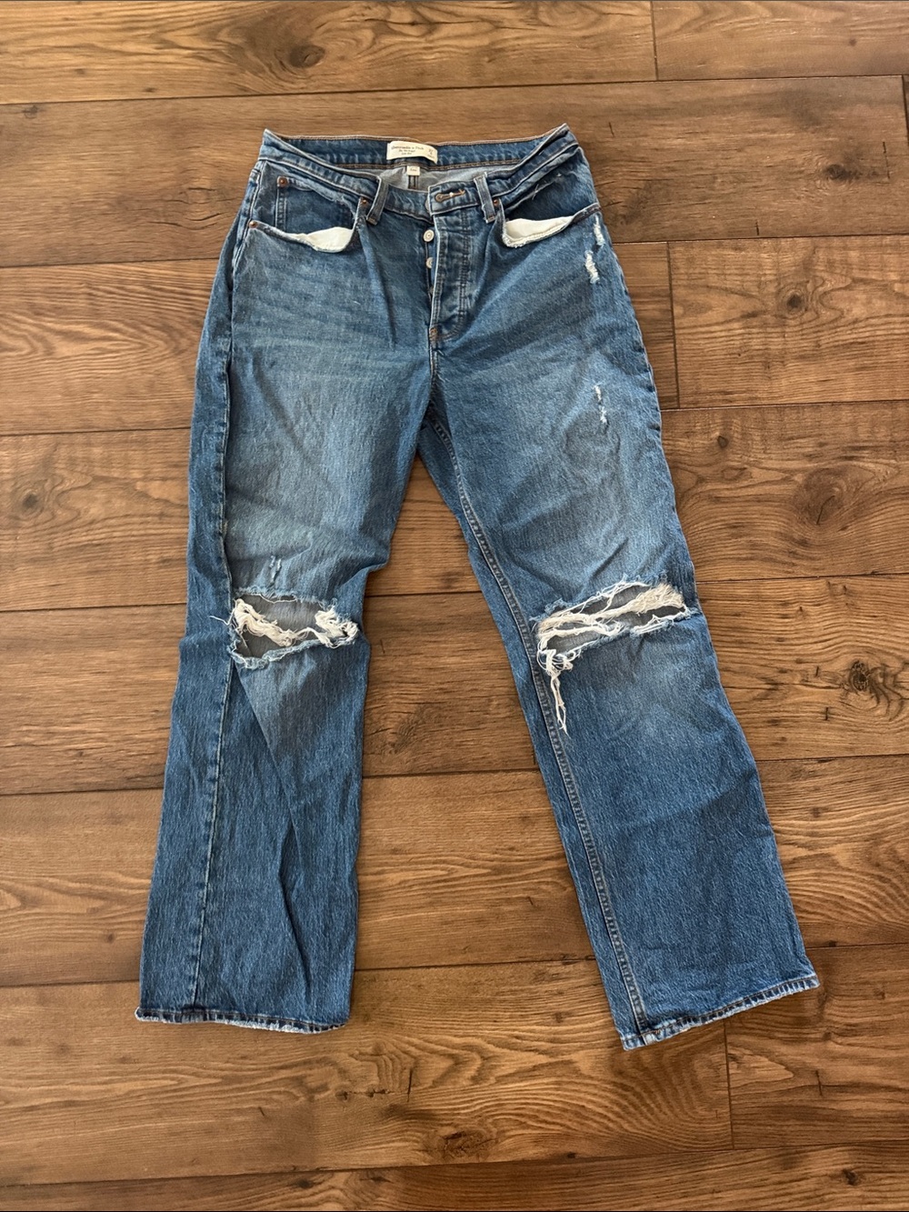 Abercrombie Curve Love Distressed Jeans